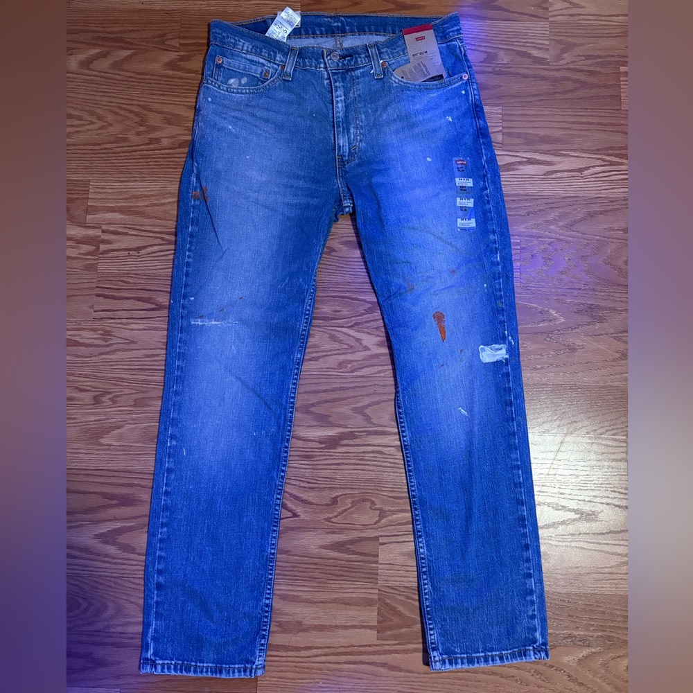 Men's Blue Levi’s Slim Distressed Jeans
